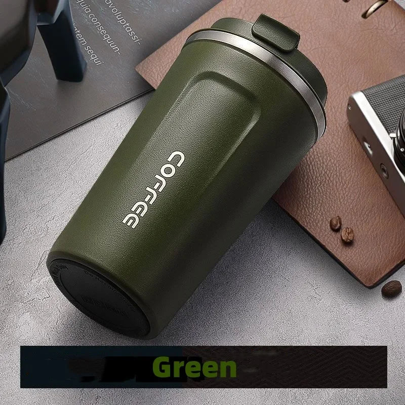 380/510ml Stainless Steel Coffee Cup Travel Thermal Mug Leak-Proof Thermos Bottle Tea Coffee Mug Office Business Style Thermos Quick Pick Grocers